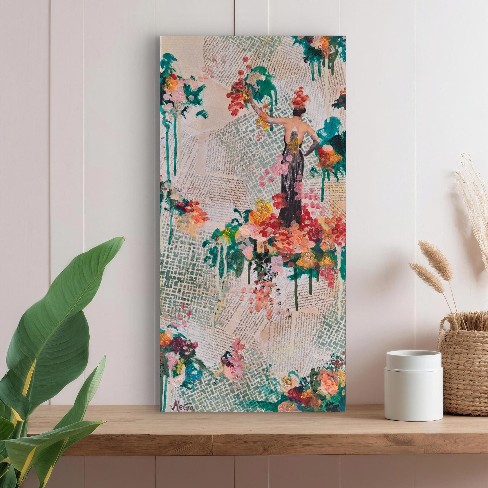 No looking back - 30 x 60 cm - Mixed Media und Acrylfarbe auf Leinwand - Januar 2026 - Preis: 760€